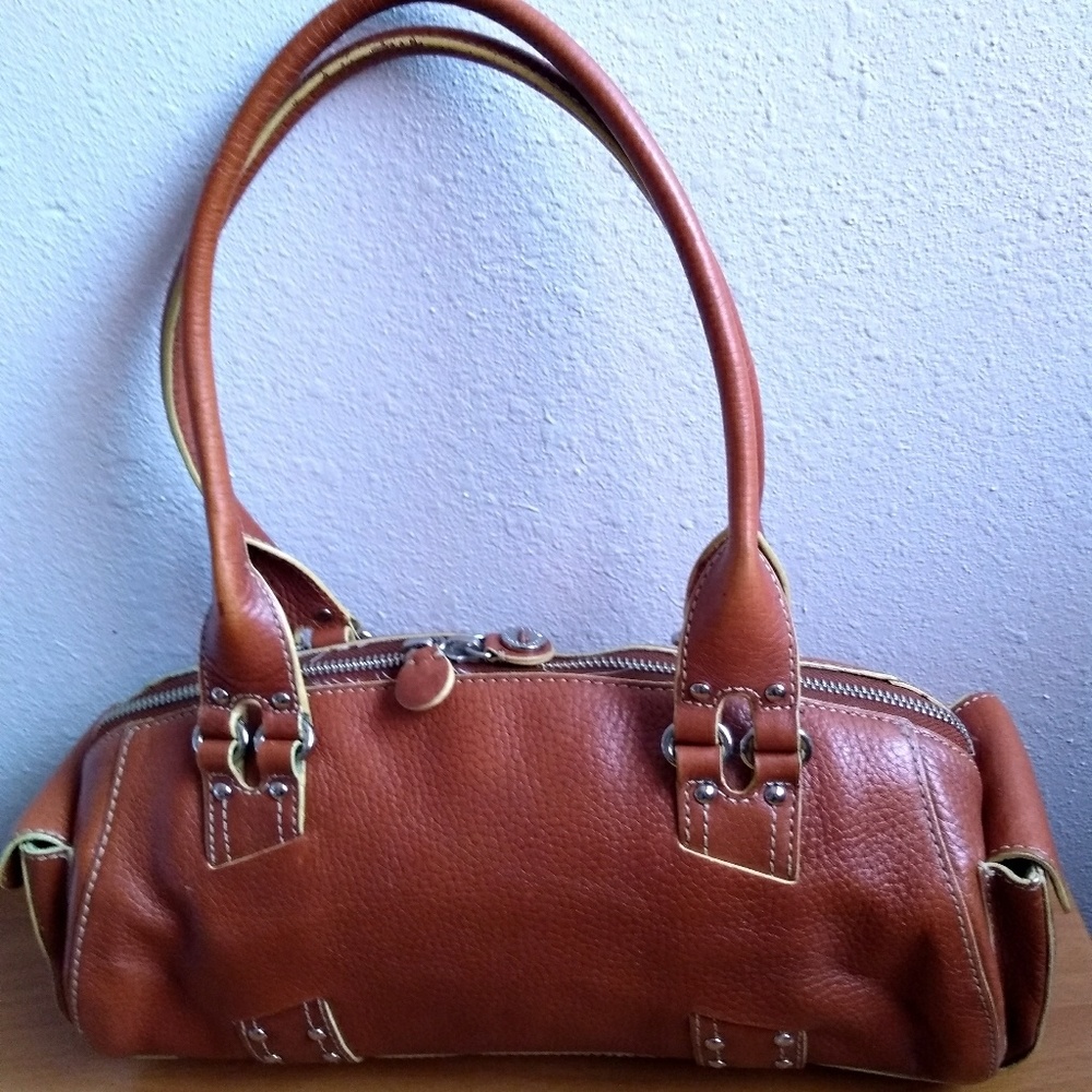 Leather hand bag